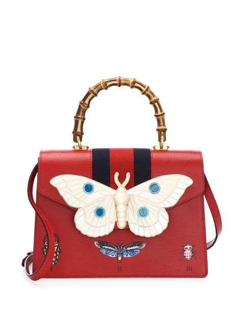 red gucci bag vintage|red Gucci bag with butterfly.